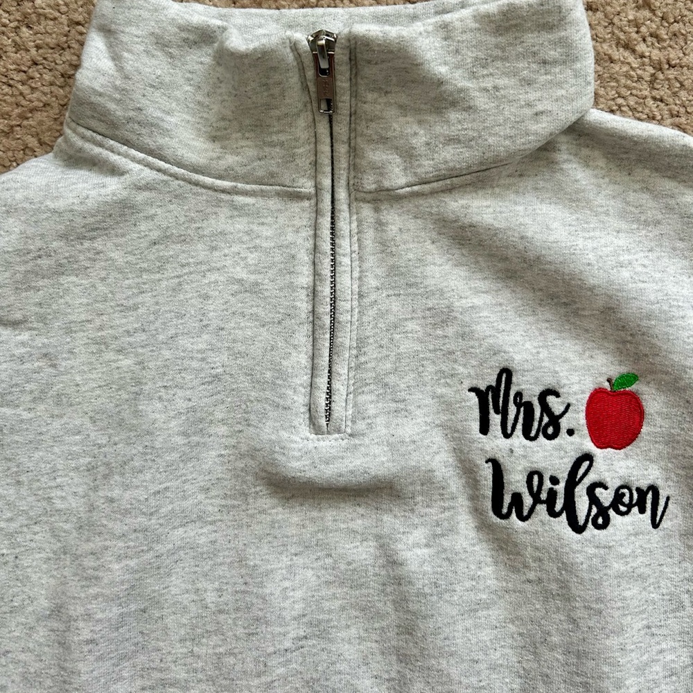 Mrs. Wilson Gray Quarter-Zip Women’s Half Zip Pull Over - Picture 5 of 5